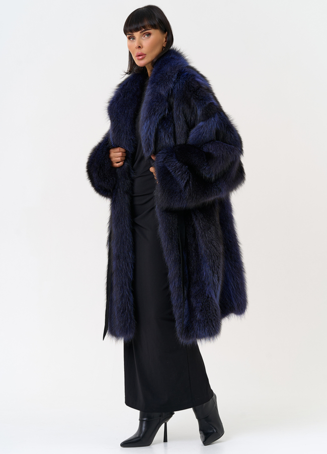 Шуба из меха енота с поясом модель № 31672 в рассрочку Шуба из меха енота с поясом модель № 31672 в рассрочку