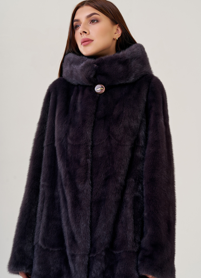 Длинная классическая шуба модель № 78849 универмаг малина