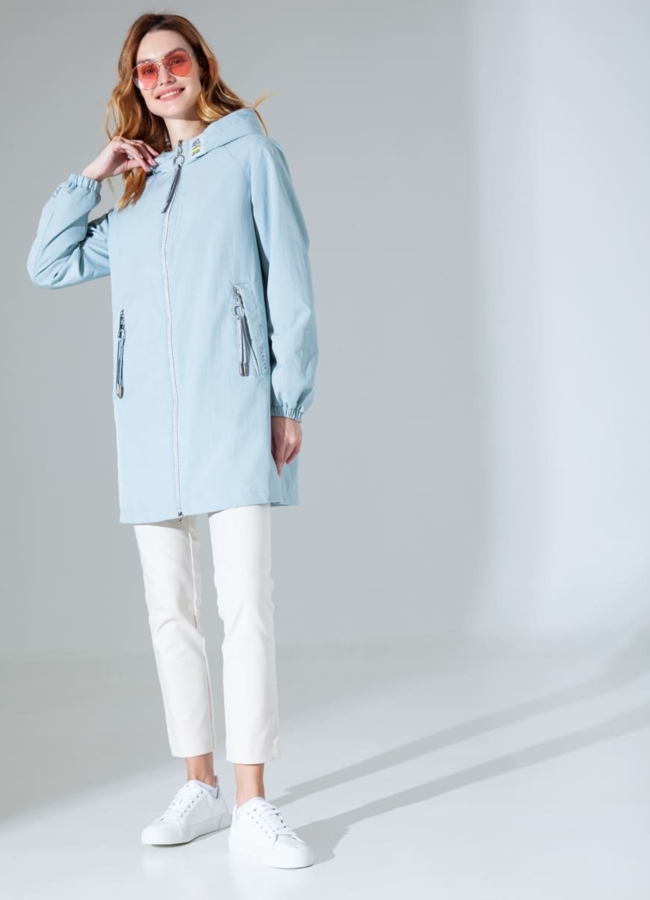 Куртка женская с капюшоном  модель № 639 меха малина