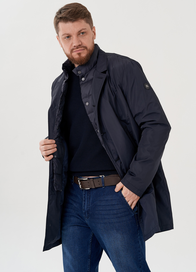 Мужская куртка синего цвета  модель № 23942 в рассрочку