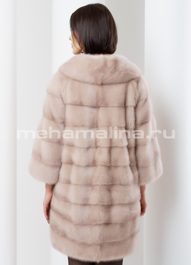 Светлая норковая шуба модель № S-484 в кредит