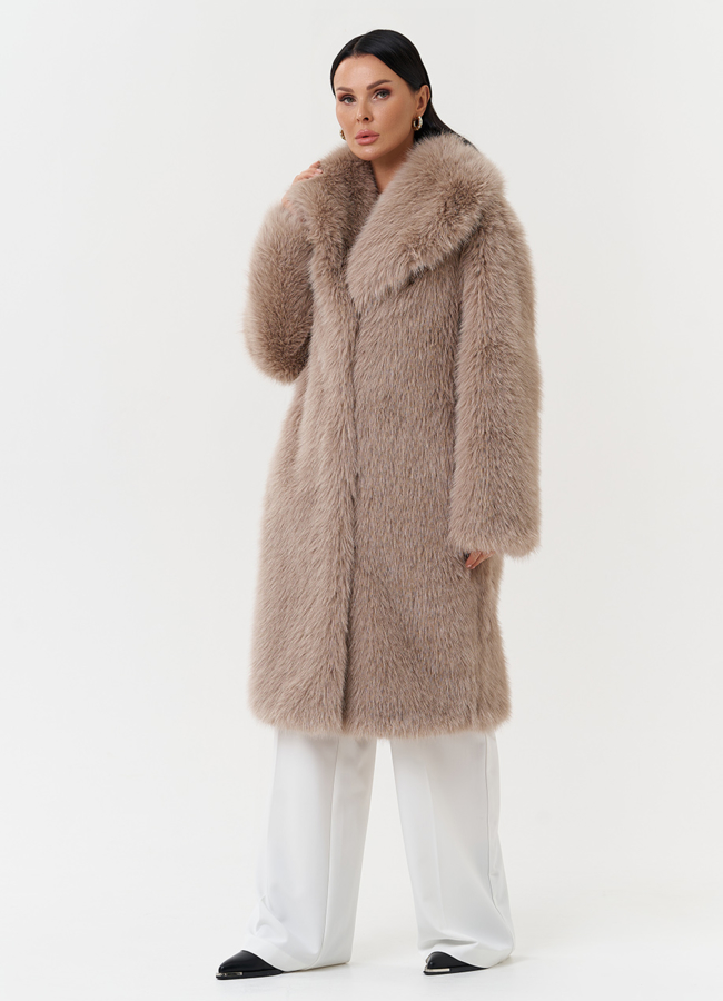 Шуба из эко меха под песца модель № 28687 в кредит