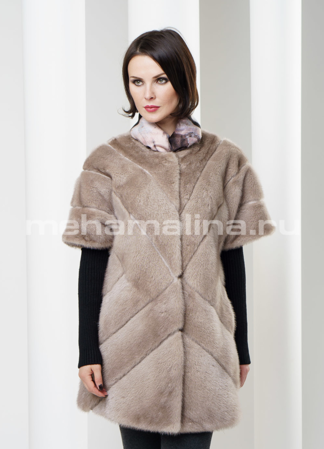 Шуба/жакет из норки комбинированая модель № S-190 в рассрочку