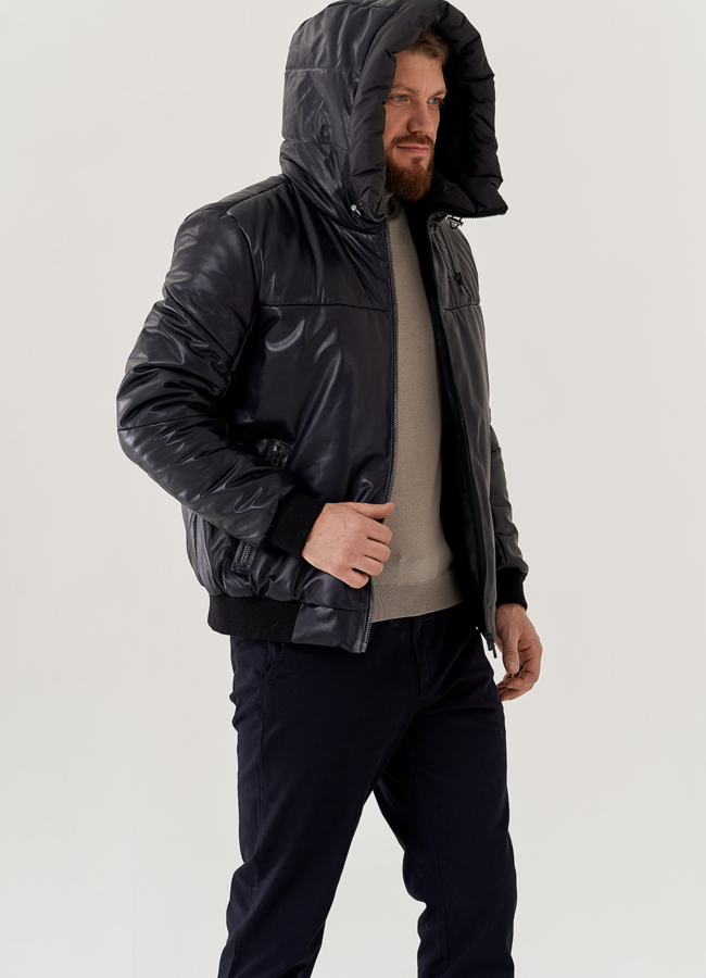 Мужская куртка из натуральной кожи  модель № 79468 в рассрочку