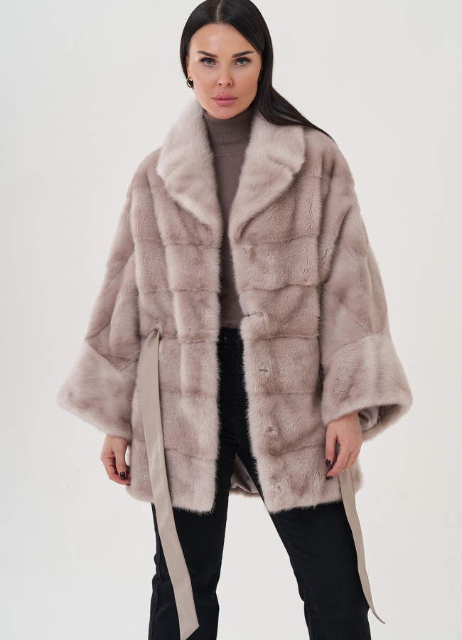 Шуба из норки с английским воротником  модель № 81807 в рассрочку