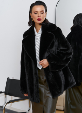 Женская шуба из скандинавской норки с английским воротником