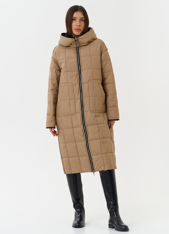 Двухсторонний пуховик с капюшоном модель № 27876 в рассрочку