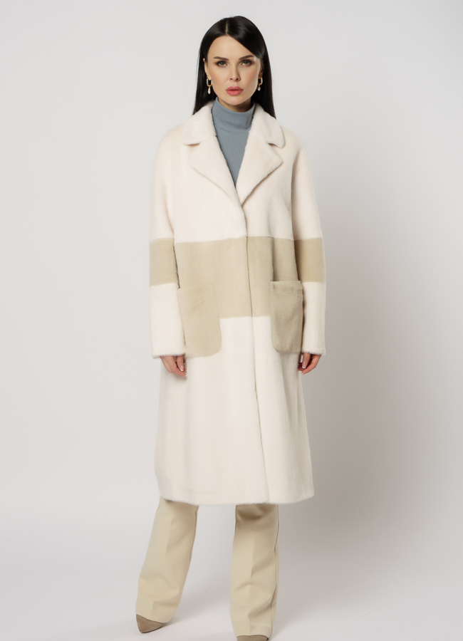 фото Пальто прямого силуэта с английским воротником модель № 17938