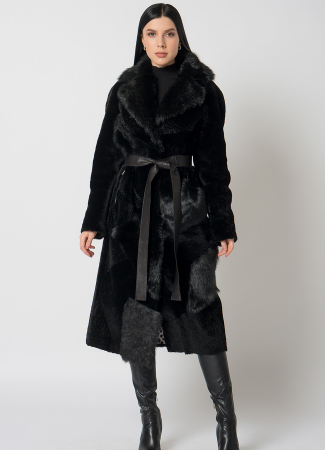 Дубленка из натурального меха  модель № 23252 универмаг малина