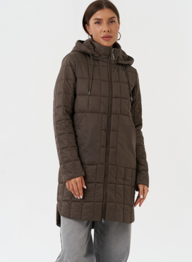Стеганое пальто с капюшоном