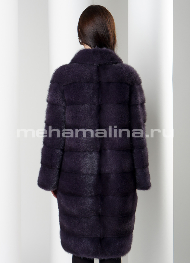 Шуба из норки с английским воротником модель № S-533 в кредит