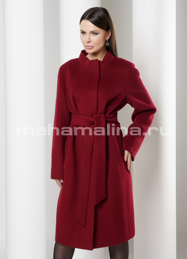 Пальто Aurora  модель № 425 меха малина