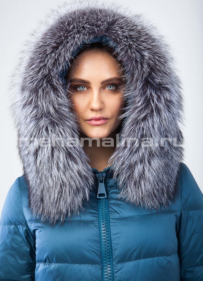 Зимний приталенный пуховик модель № П-195 в кредит