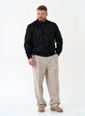 Мужская куртка бомбер из эко замши