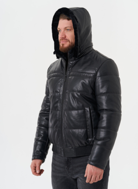Утепленная куртка из эко кожи