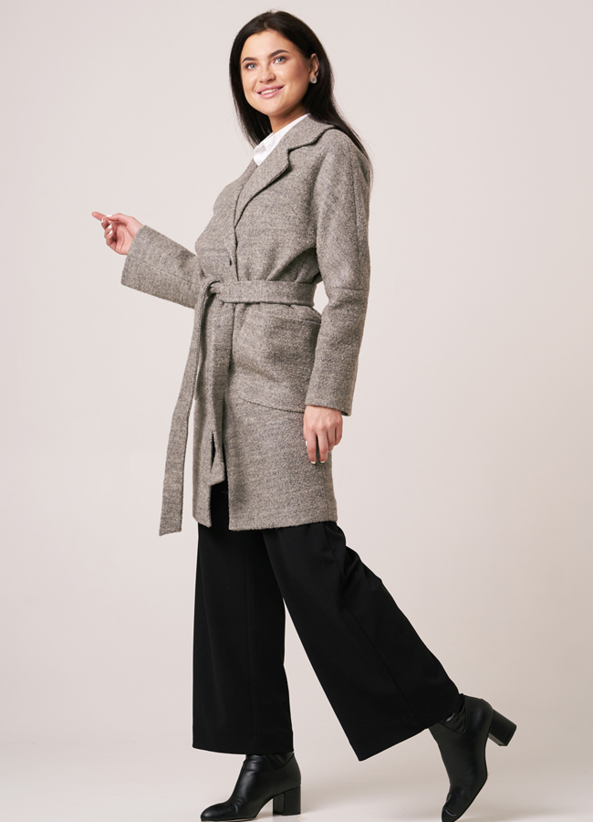 Женское пальто с английским воротником модель № 5506 универмаг малина