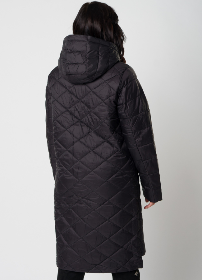 Женское демисезонное пальто черного цвета модель № 20598 универмаг малина