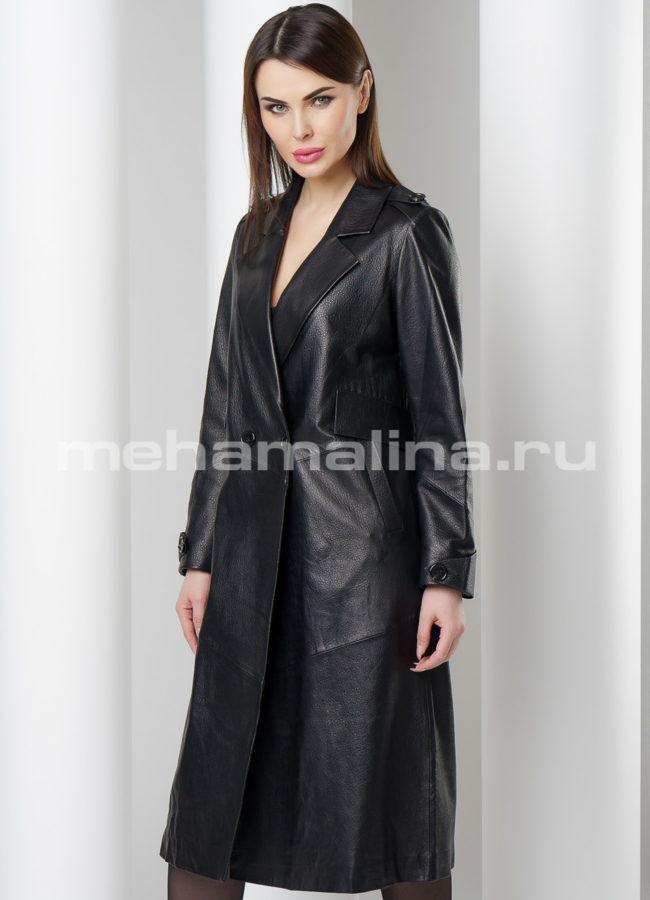 Плащ кожаный модель № K-433 универмаг малина