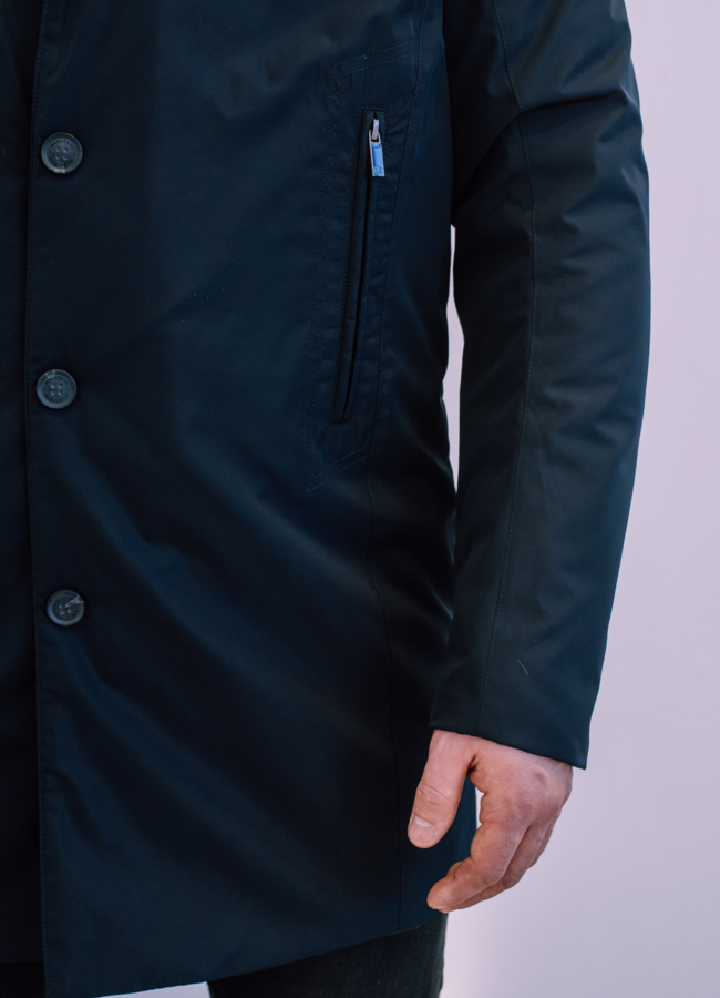 Утепленная мужская куртка синего цвета  модель № 22534 универмаг малина