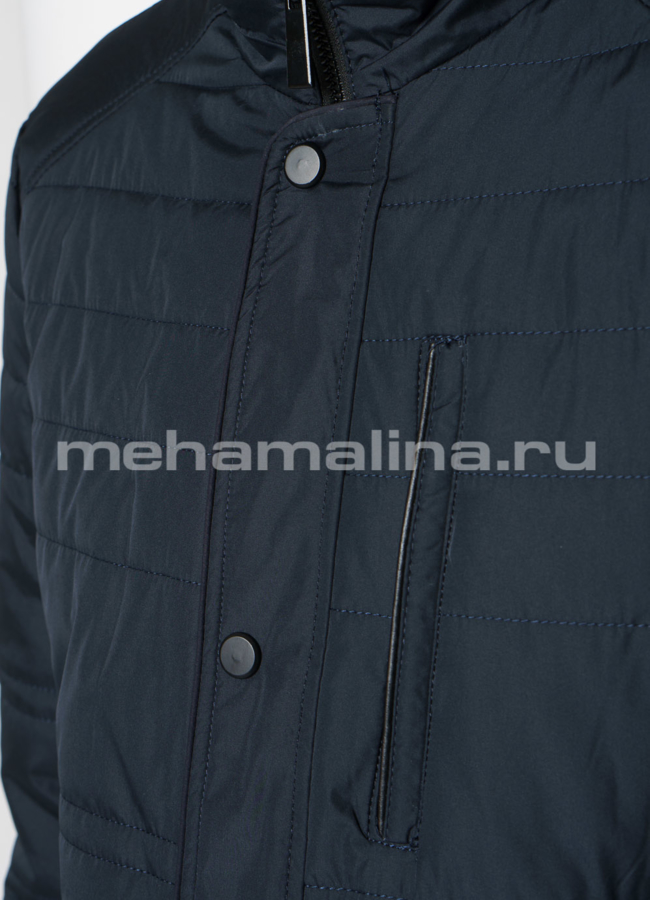 Куртка стеганая на кнопках, синего цвета модель № 1906 универмаг малина
