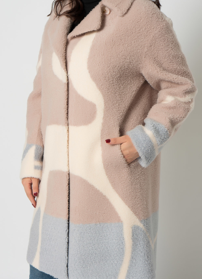 Полупальто из шерсти с английским воротником модель № 19257 универмаг малина