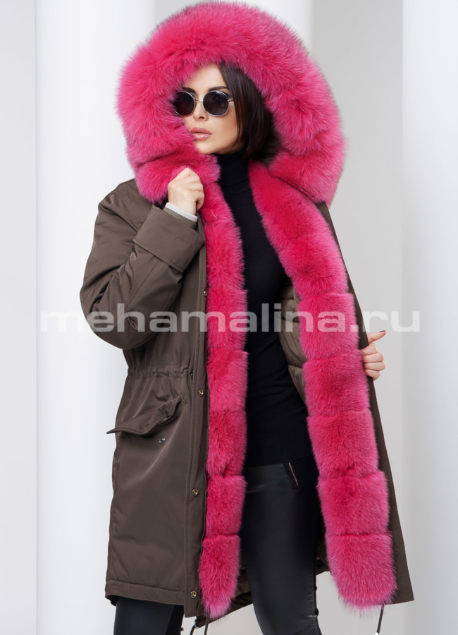 Женская парка Malina siberian wear модель № П-101 меха малина