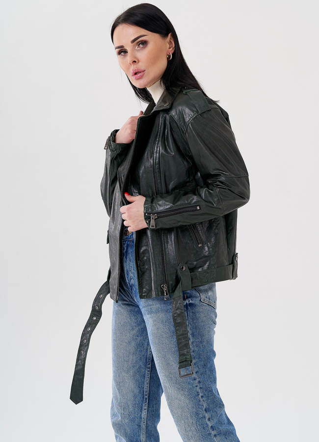 фото Женская куртка - косуха из натуральной кожи модель № 24087