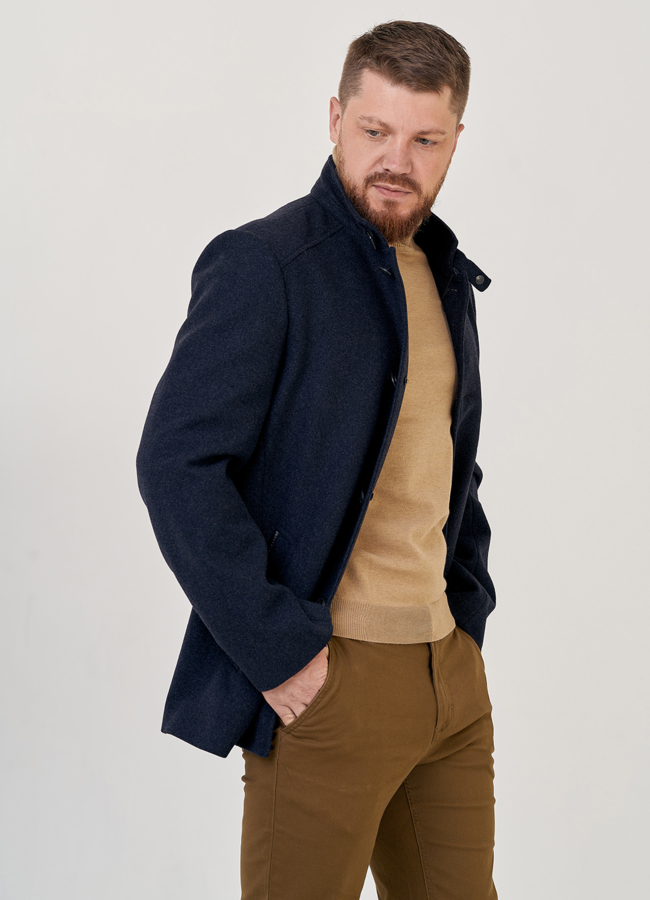 Мужское пальто в темно-сером цвете модель № 23216 универмаг малина