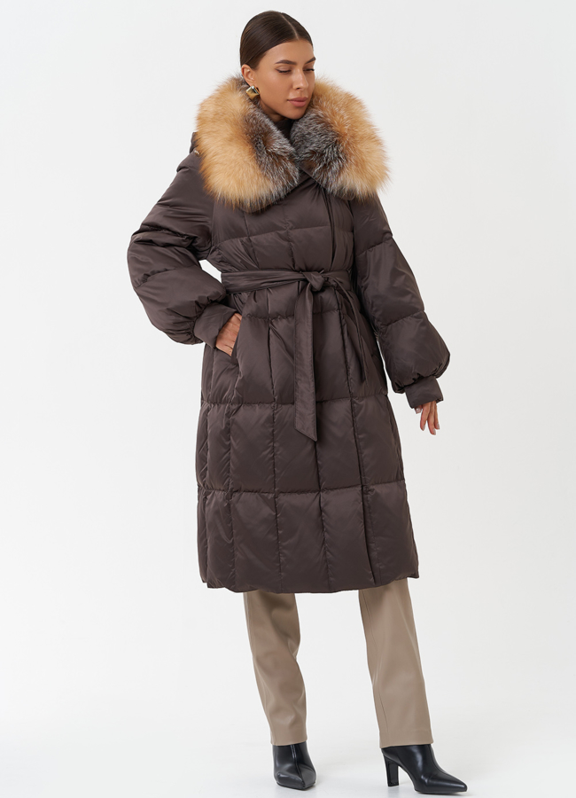 Пуховик с мехом лисы модель № 28853 в рассрочку