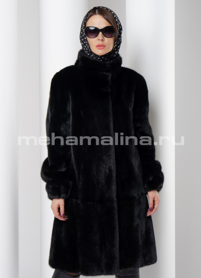 Шуба из скандинавской норки в цвете графит модель № S-519 универмаг малина