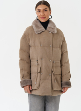 Полупальто с отделкой из меха норки