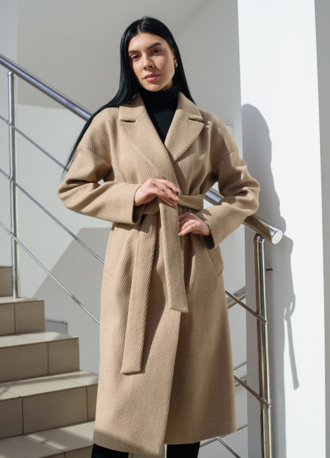 Женское пальто Electra Style модель № 22459 меха малина