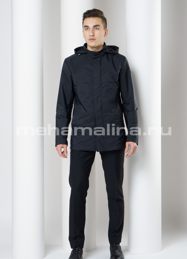 Удлиненная куртка на молнии со съемным капюшоном  модель № 5322 в рассрочку