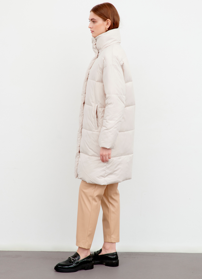 Светлый женский пуховик модель № 78915 универмаг малина