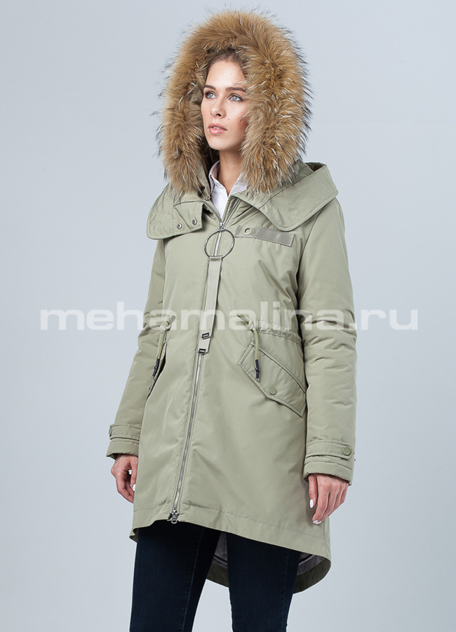 Парка зимняя с мехом модель № П-286 в кредит