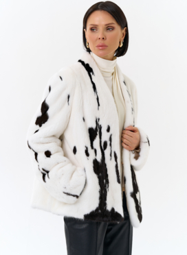 Жакет из меха норки в расцветке 