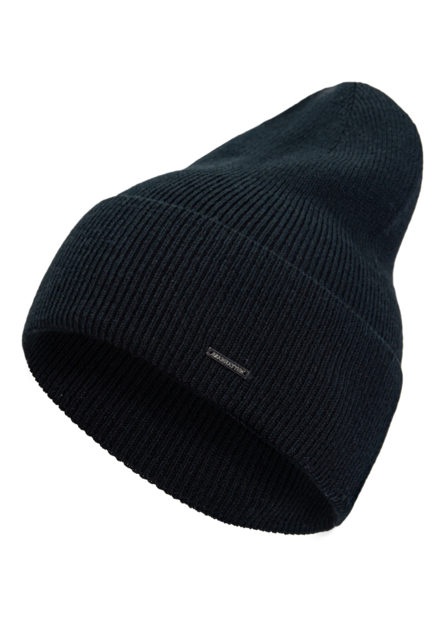 Демисезонная шапка бини в черном цвете модель № 12304 в кредит