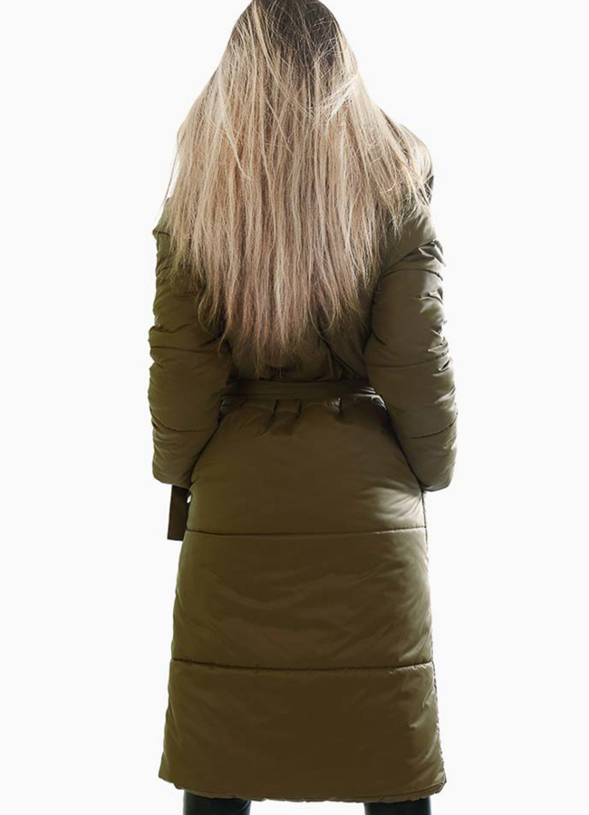 Удлиненный пуховик модель № П-223 в кредит