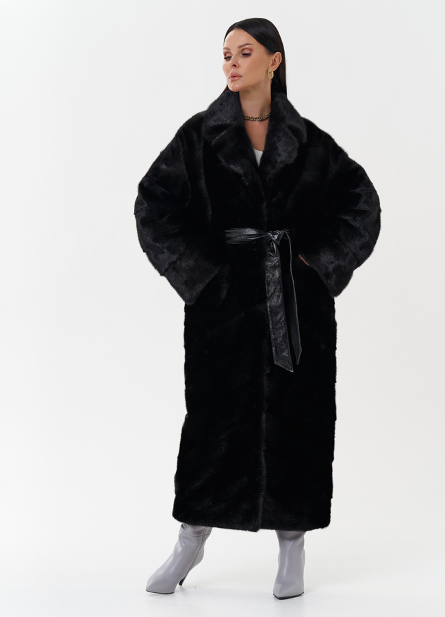 Длинная женская шуба из меха норки модель № 27593 в рассрочку