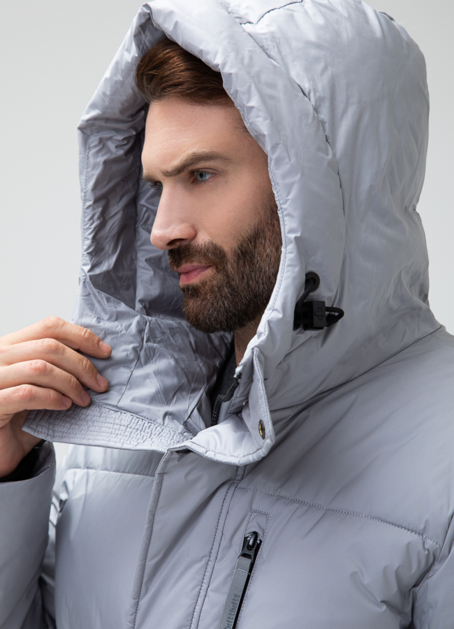 Мужской пуховик с капюшоном  модель № 28870 универмаг малина