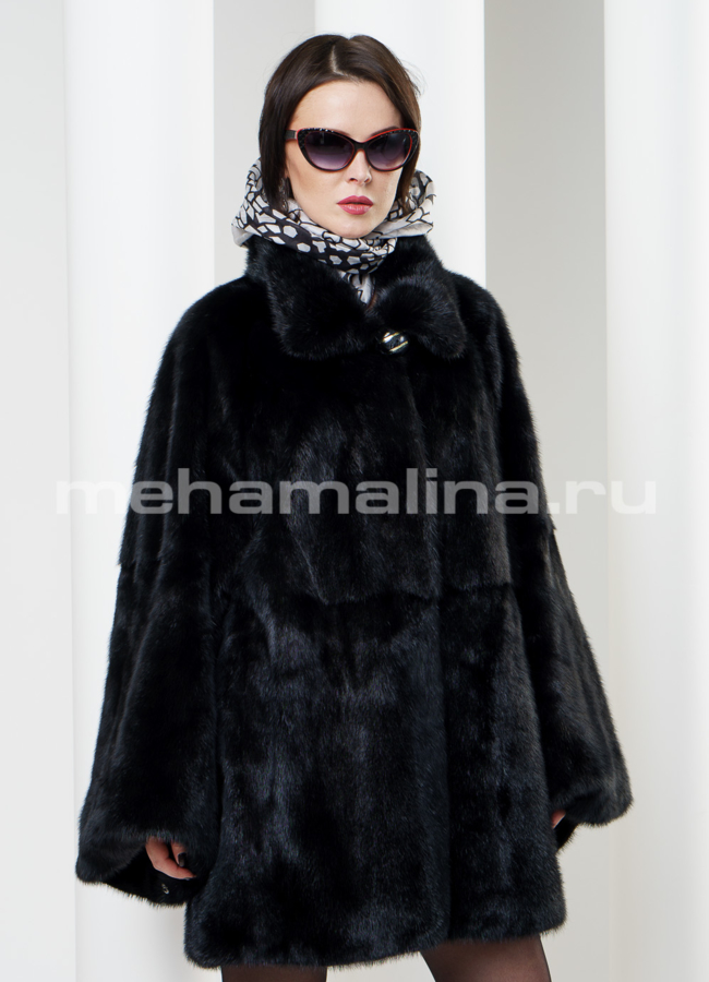 Манто из норки, воротник стойка модель № S-283 в кредит Манто из норки, воротник стойка модель № S-283 в кредит