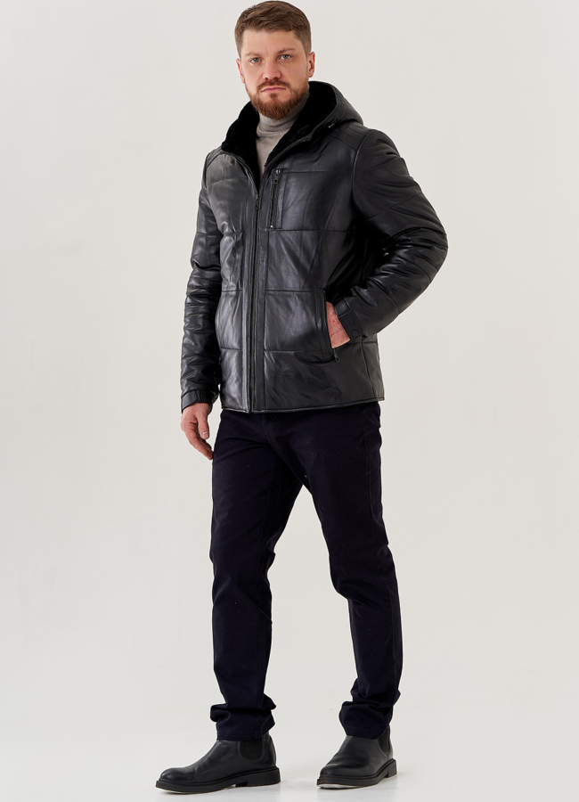 фото Пуховик мужской с капюшоном  модель № 79611