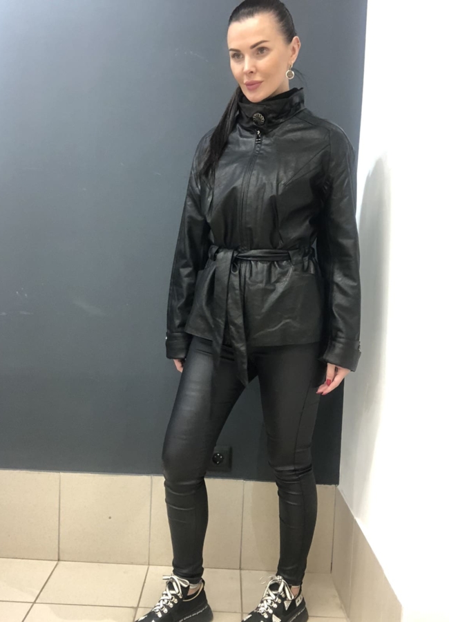 Куртка из эко кожи, приталенная модель № 739 в кредит