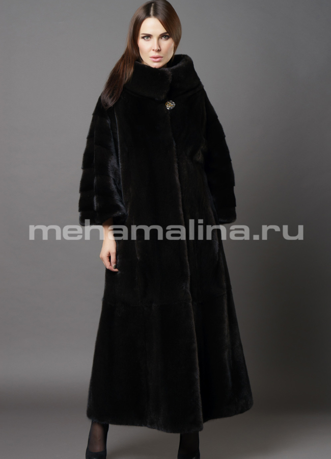 Шуба из норки модель № S-635 меха малина