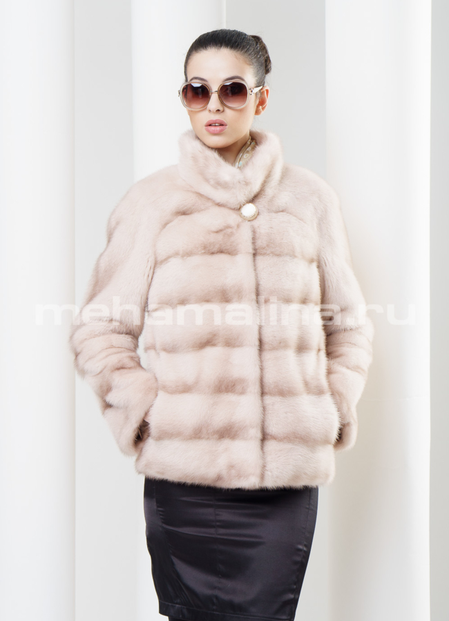 Норковая шуба модель № S-335 меха малина