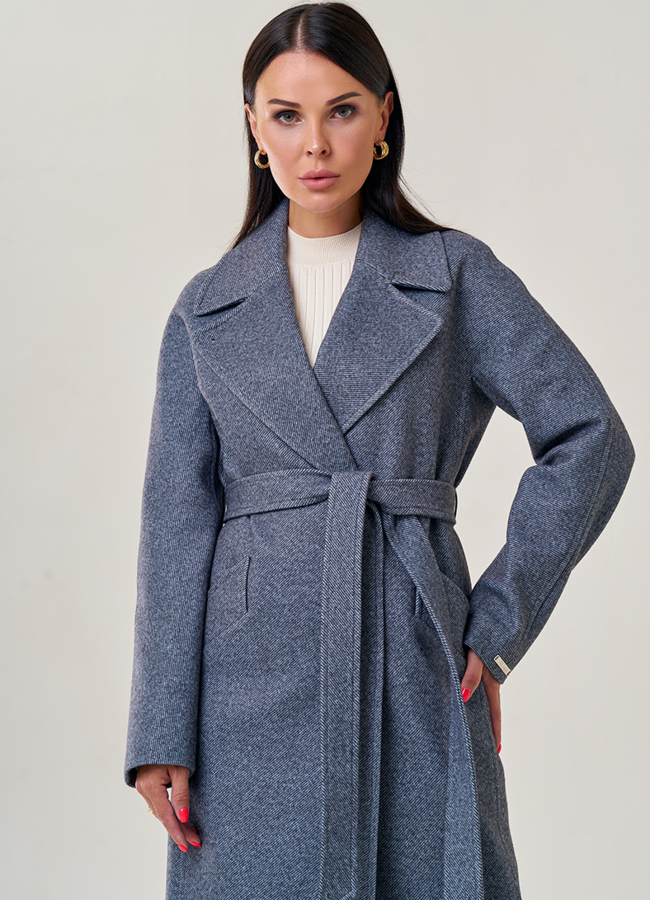 фото Женское пальто с английским воротником модель № 22945