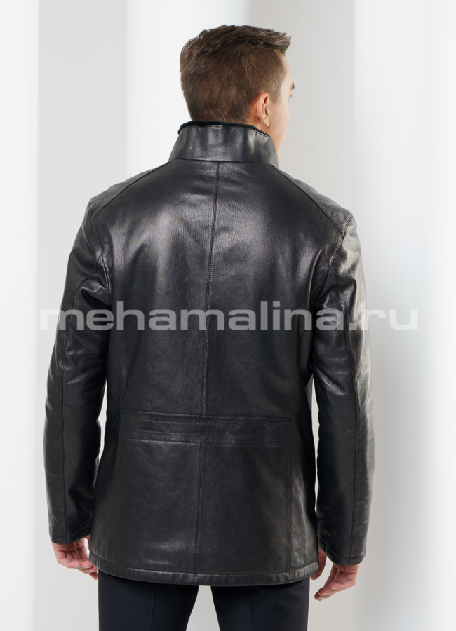 Дубленка черного цвета модель № DM-102 в кредит