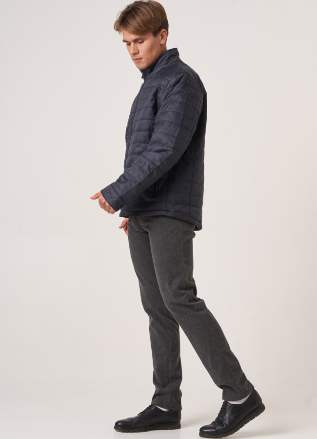 Мужская куртка прямого силуэта синего цвета  модель №  в кредит