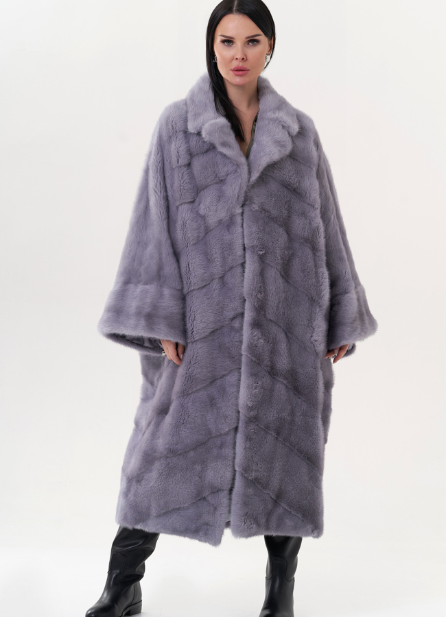 Шуба из норки с английским воротником модель № 83713 универмаг малина