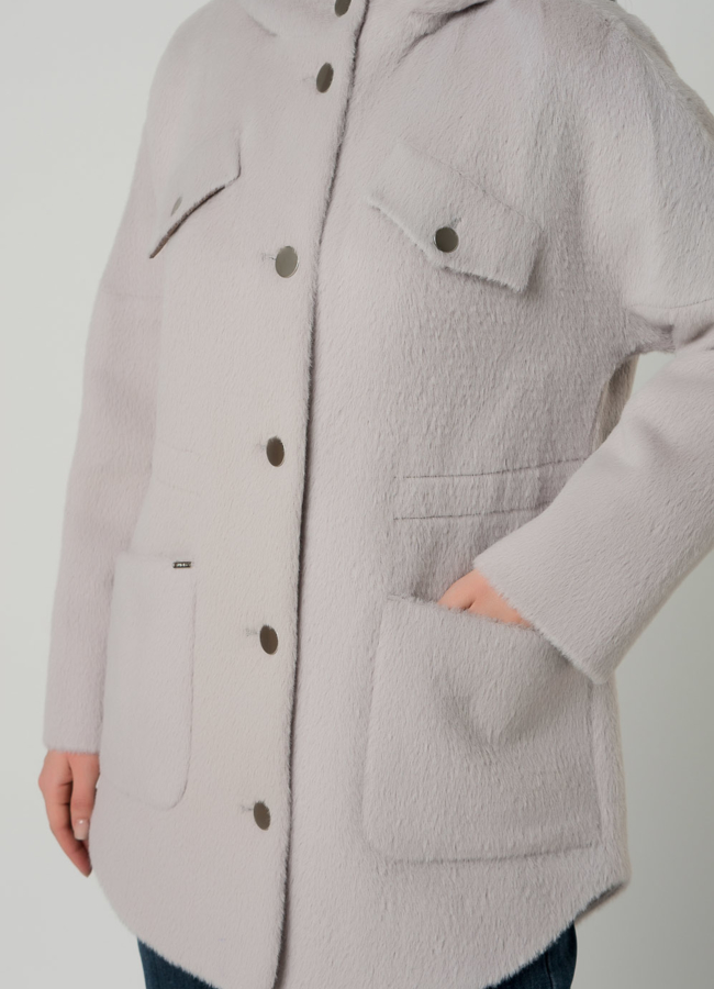 Женское полупальто-парка светло-фиолетового цвета модель № 21872 универмаг малина